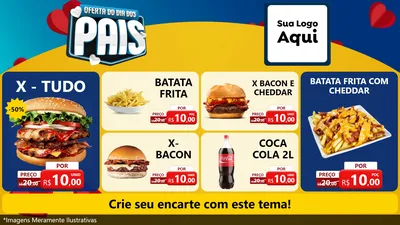 Modelo de TV para TV Horizontal com o tema Oferta Do Dia Dos Pais para Hamburgueria