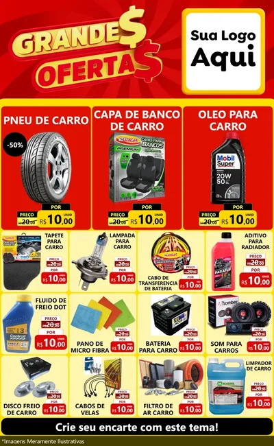 Modelo de Encarte para Encarte Grande com o tema Grandes Ofertas para Auto peças