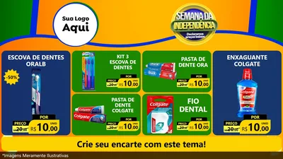 Modelo de TV para TV Horizontal com o tema Semana da Independência Declaramos Preços Baixos para Higiene Pessoal