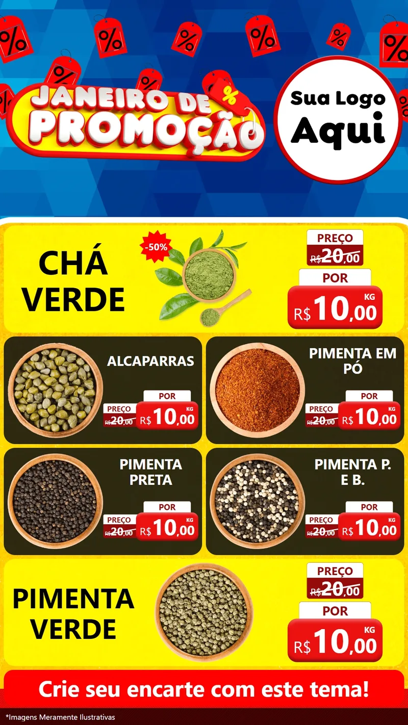 Modelo de TV para TV Vertical com o tema Janeiro de Promoção para Produtos Naturais