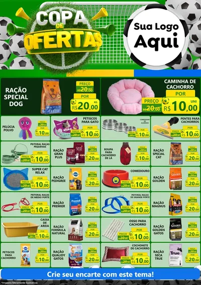 Modelo de Encarte para Encarte A4 Vertical com o tema Copa De Ofertas para Pet Shop
