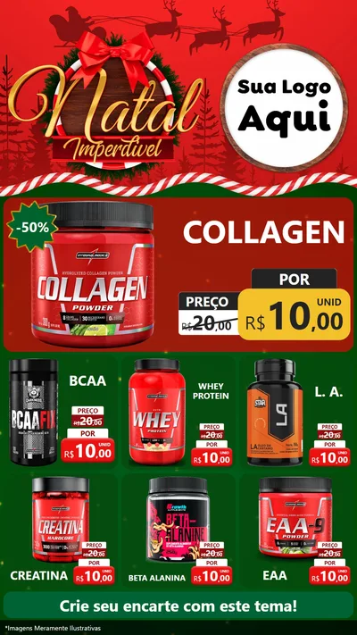 Modelo de Rede Social para Stories com o tema Natal Imperdível para Suplementos alimentares