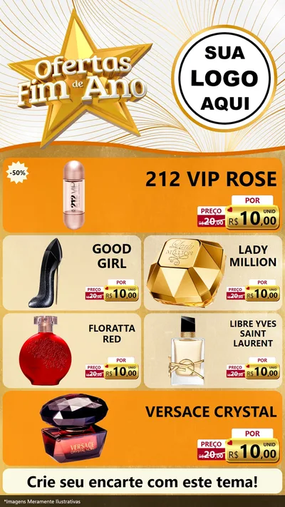 Modelo de TV para TV Vertical com o tema Ofertas Fim de Ano para Perfumes