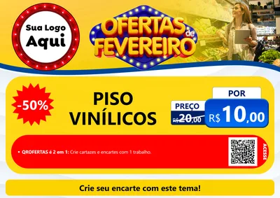 Modelo de Cartaz para Cartaz A4 Horizontal com o tema Ofertas de Fevereiro para Material para Construção