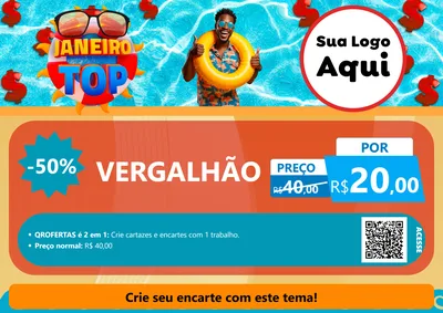 Modelo de Cartaz para Cartaz A4 Horizontal com o tema Janeiro Top para Ferragens