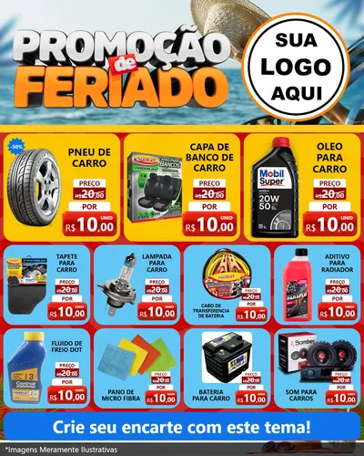 Modelo de Rede Social para Feed Instagram com o tema Promoção de Feriado para Auto peças