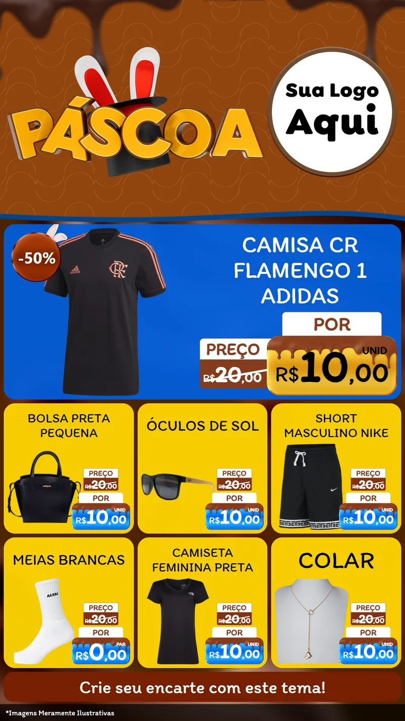 Modelo de Rede Social para Stories com o tema Páscoa para Roupas e acessórios