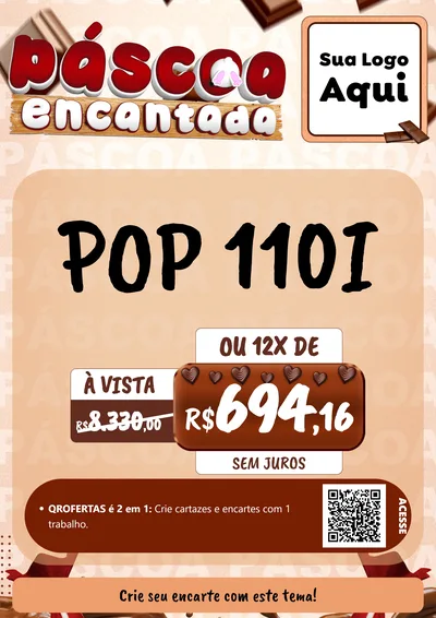 Modelo de Cartaz para Cartaz A4 Vertical com o tema Páscoa Encantada para Concessionaria de Motos