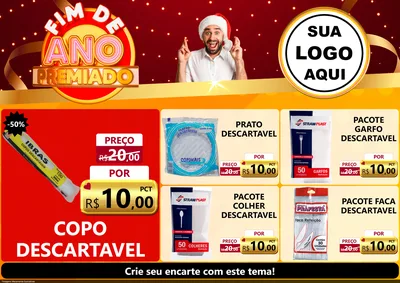 Modelo de Encarte para Encarte A4 Horizontal com o tema Fim de Ano Premiado para Embalagens