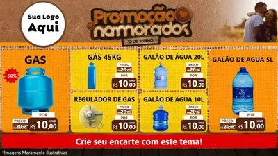 Modelo de TV para TV Horizontal com o tema Promoção Namorados para Água e gás