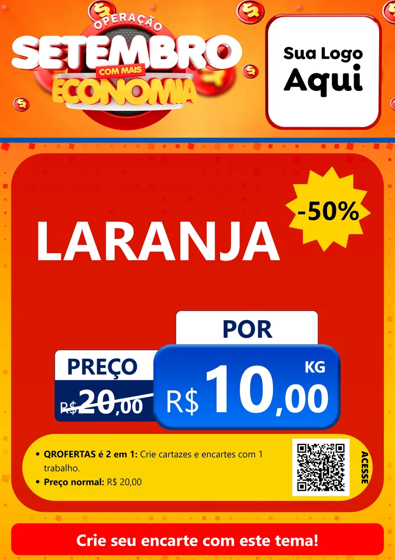 Modelo de Cartaz para Cartaz A4 Vertical com o tema Operação Setembro Com Muita Economia para Hortifrúti