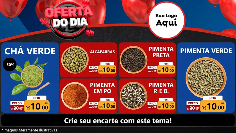 Modelo de TV para TV Horizontal com o tema Oferta do Dia para Produtos Naturais