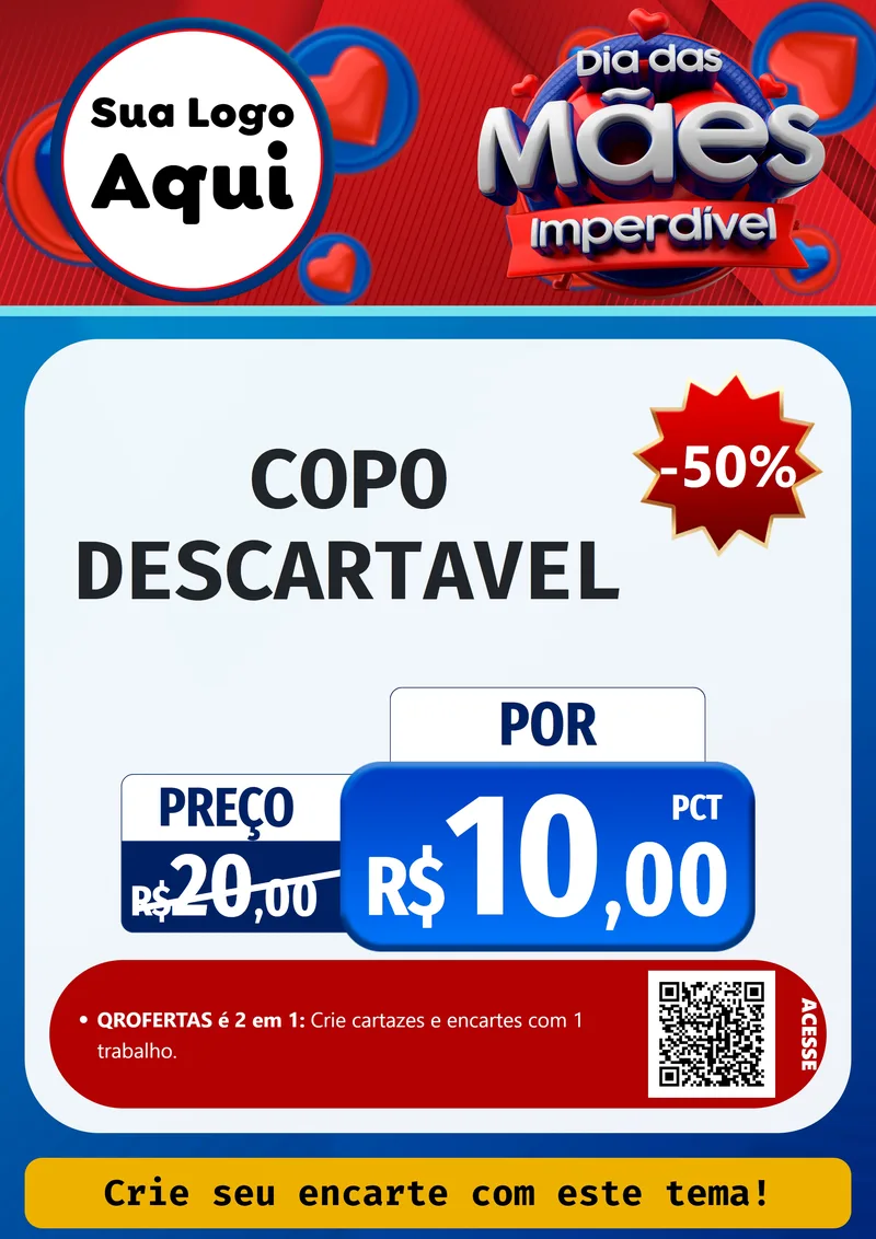 Modelo de Cartaz para Cartaz A4 Vertical com o tema Dia Das Mães Imperdível para Embalagens
