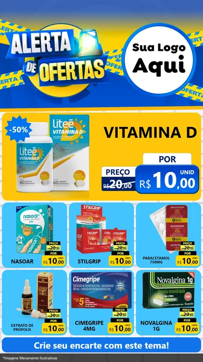 Modelo de Rede Social para Stories com o tema Alerta de Ofertas para Farmácia