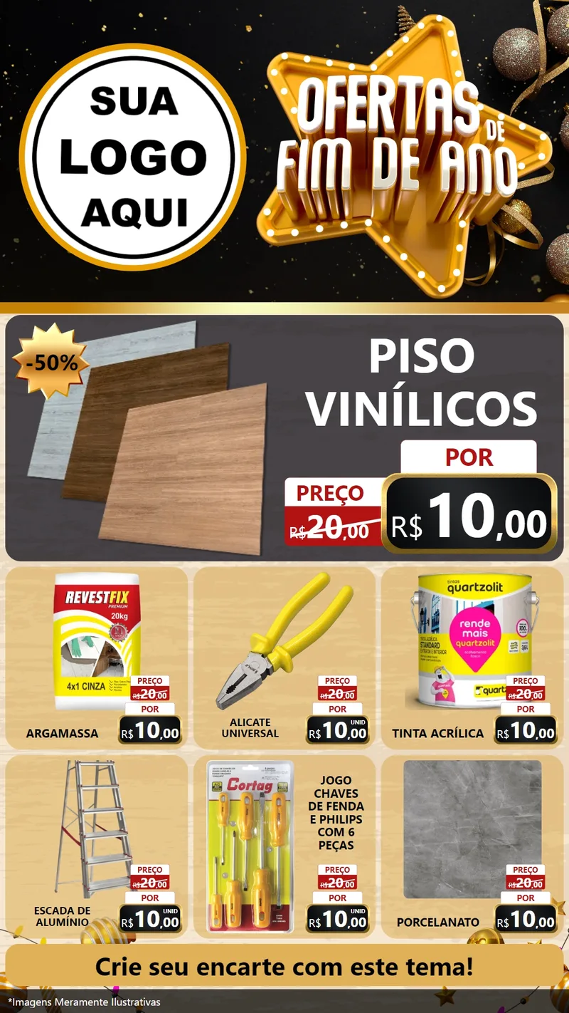 Modelo de Rede Social para Stories com o tema Ofertas de Fim de Ano para Material para Construção