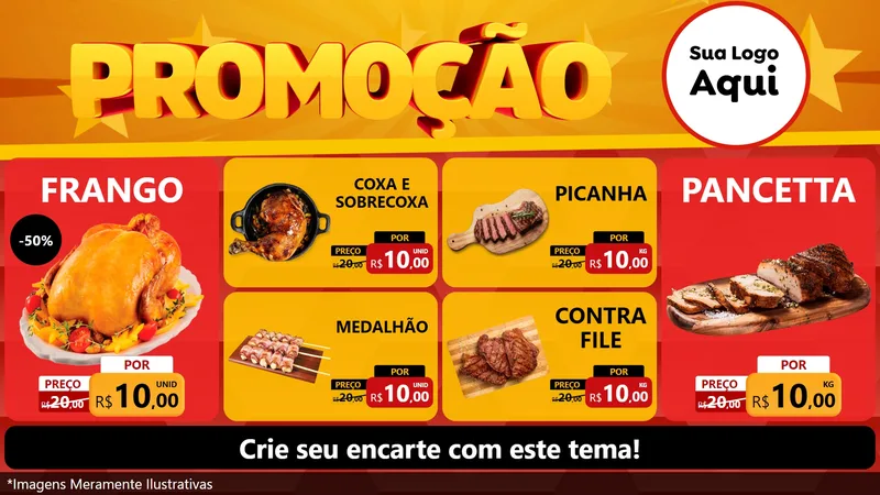 Modelo de TV para TV Horizontal com o tema Promoção para Assados
