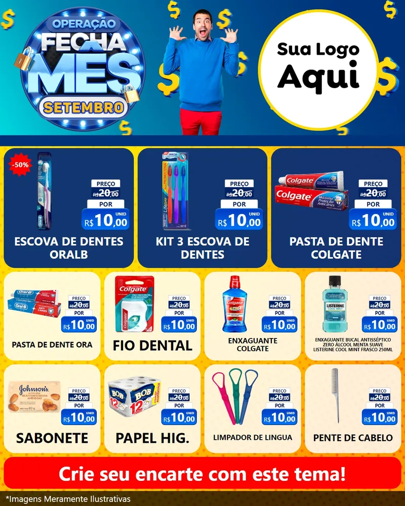 Modelo de Rede Social para Feed Instagram com o tema Operação Fecha Mês Setembro para Higiene Pessoal