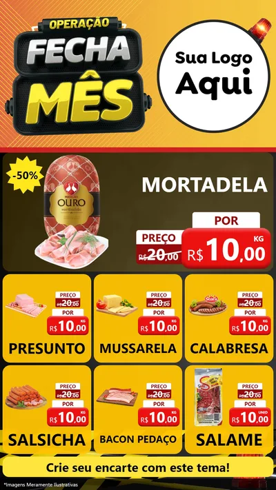 Modelo de Rede Social para Stories com o tema Operação Fecha Mês para Frios e Laticínios