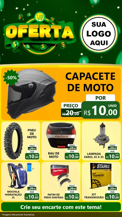 Modelo de Rede Social para Stories com o tema Oferta para Moto peças