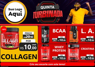Modelo de Encarte para Encarte A4 Horizontal com o tema Quinta Turbinada para Suplementos alimentares