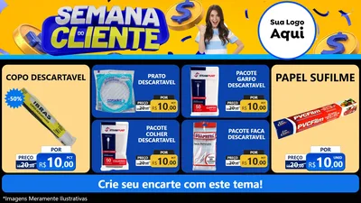 Modelo de TV para TV Horizontal com o tema Semana do Cliente para Embalagens