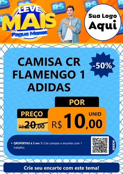 Modelo de Cartaz para Cartaz A4 Vertical com o tema Leve Mais, Pague Menos para Roupas e acessórios