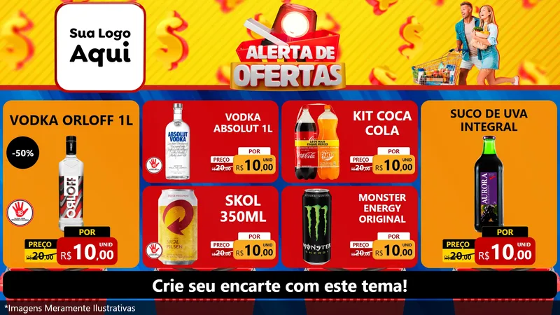 Modelo de TV para TV Horizontal com o tema Alerta de Ofertas para Distribuidora de bebidas