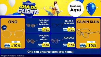 Modelo de TV para TV Horizontal com o tema Especial Dia do Cliente para Óticas