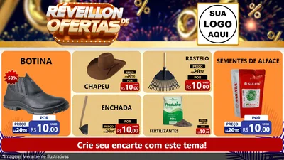 Modelo de TV para TV Horizontal com o tema Réveillon de Ofertas para Agropecuária