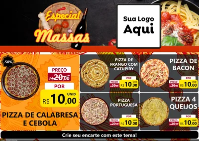 Modelo de Encarte para Encarte A4 Horizontal com o tema Especial Massas para Pizzaria