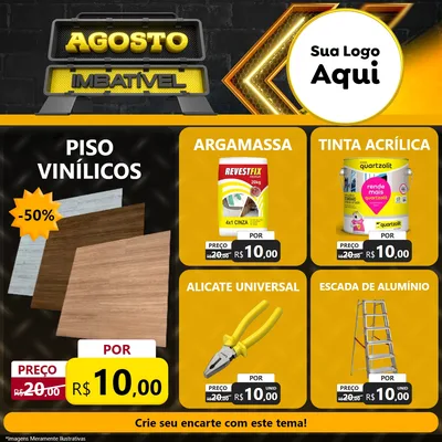 Modelo de Rede Social para Feed Facebook com o tema Agosto Imbatível para Material para Construção