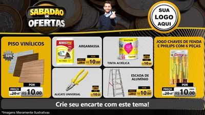 Modelo de TV para TV Horizontal com o tema Sabadão de Ofertas para Material para Construção