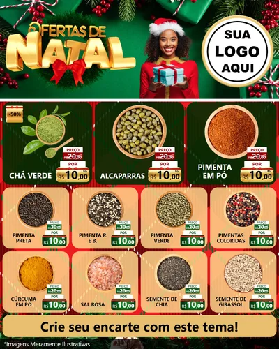 Modelo de Rede Social para Feed Instagram com o tema Ofertas de Natal para Produtos Naturais