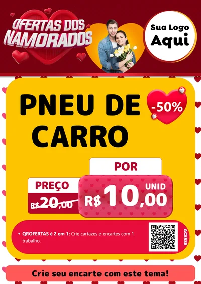 Modelo de Cartaz para Cartaz A4 Vertical com o tema Ofertas Dos Namorados para Auto peças