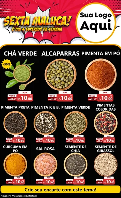 Modelo de Encarte para Encarte Grande com o tema Sexta Maluca! para Produtos Naturais