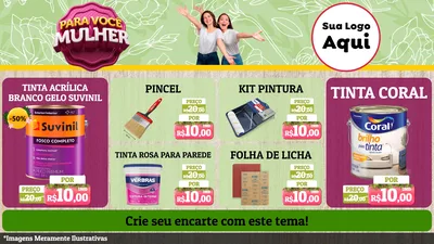 Modelo de TV para TV Horizontal com o tema Para Você Mulher para Tintas e Ferramentas