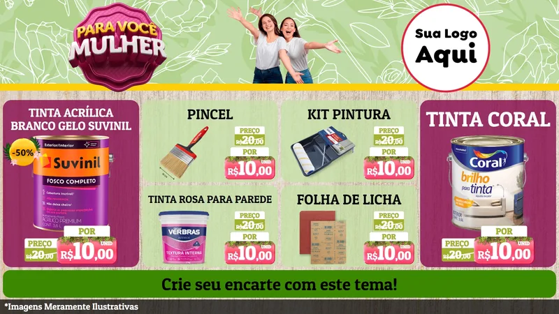 Modelo de TV para TV Horizontal com o tema Para Você Mulher para Tintas e Ferramentas