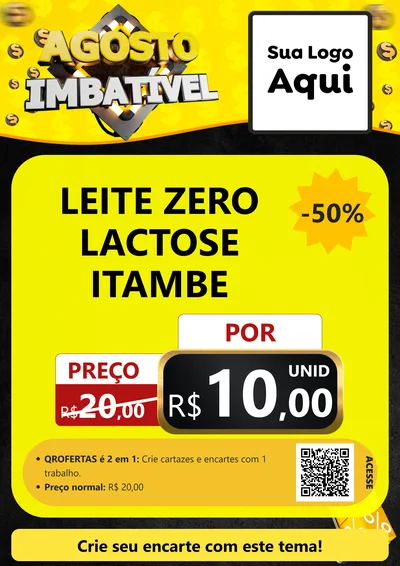 Modelo de Cartaz para Cartaz A4 Vertical com o tema Agosto Imbatível para Frios e Laticínios
