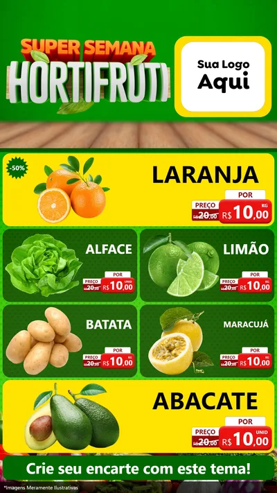 Modelo de TV para TV Vertical com o tema Super Semana Hortifrúti para Hortifrúti