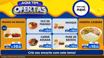 Modelo de TV para TV Horizontal com o tema Aqui Tem Ofertas para Restaurante