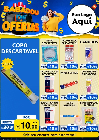 Modelo de Encarte para Encarte A4 Vertical com o tema Sabadou de Ofertas para Embalagens