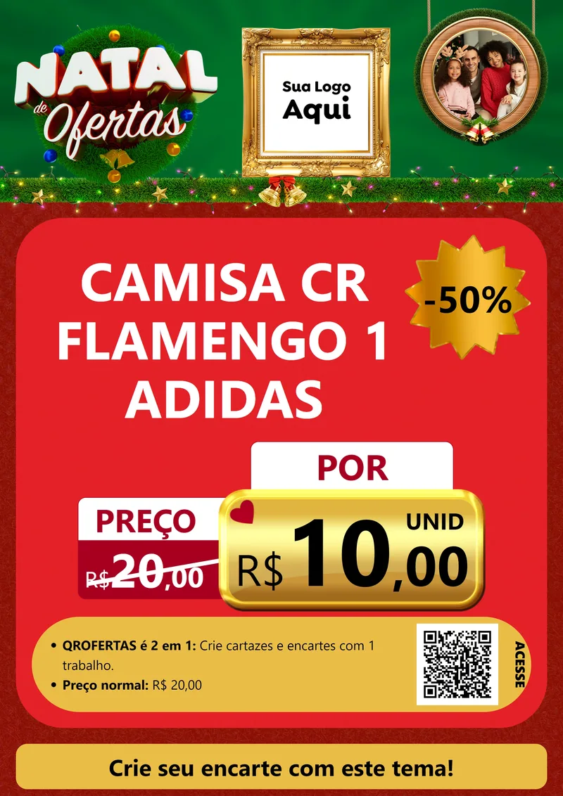 Modelo de Cartaz para Cartaz A4 Vertical com o tema Natal de Ofertas para Roupas e acessórios