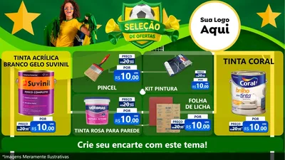 Modelo de TV para TV Horizontal com o tema Seleção de Ofertas - Copa para Tintas e Ferramentas