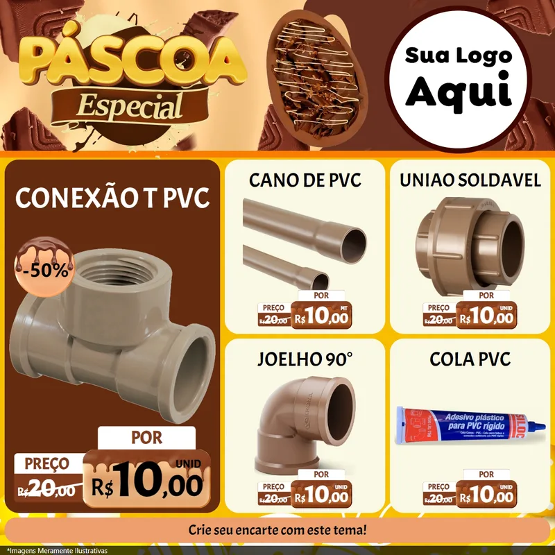 Modelo de Rede Social para Feed Facebook com o tema Páscoa Especial para Tubos e conexões