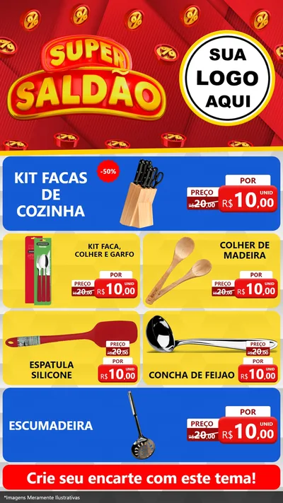 Modelo de TV para TV Vertical com o tema Super Saldão para Utilidades Domésticas