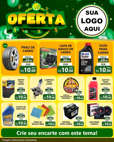 Modelo de Rede Social para Feed Instagram com o tema Oferta para Auto peças
