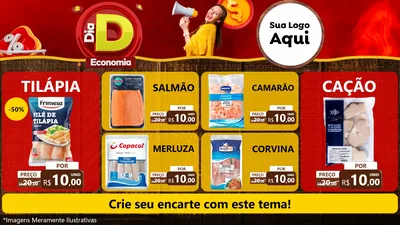 Modelo de TV para TV Horizontal com o tema Dia D Economia para Peixaria