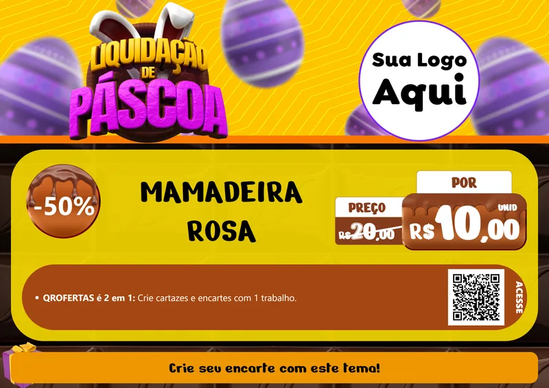 Modelo de Cartaz para Cartaz A4 Horizontal com o tema Liquidação de Páscoa para Bebês