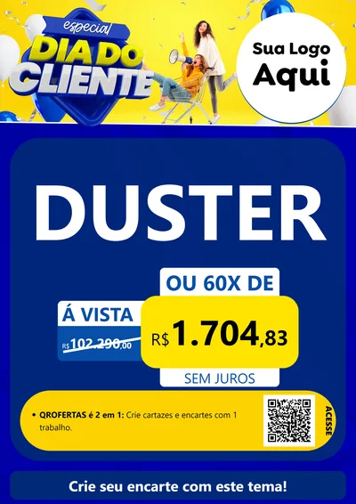 Modelo de Cartaz para Cartaz A4 Vertical com o tema Especial Dia do Cliente para Concessionaria de Carros