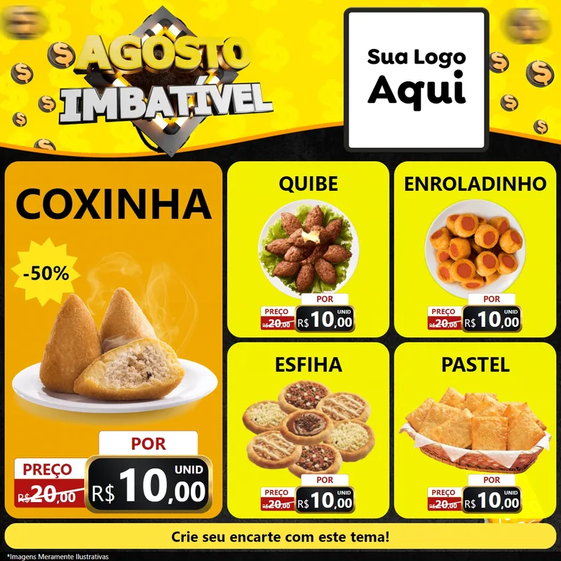 Modelo de Rede Social para Feed Facebook com o tema Agosto Imbatível para Salgadaria